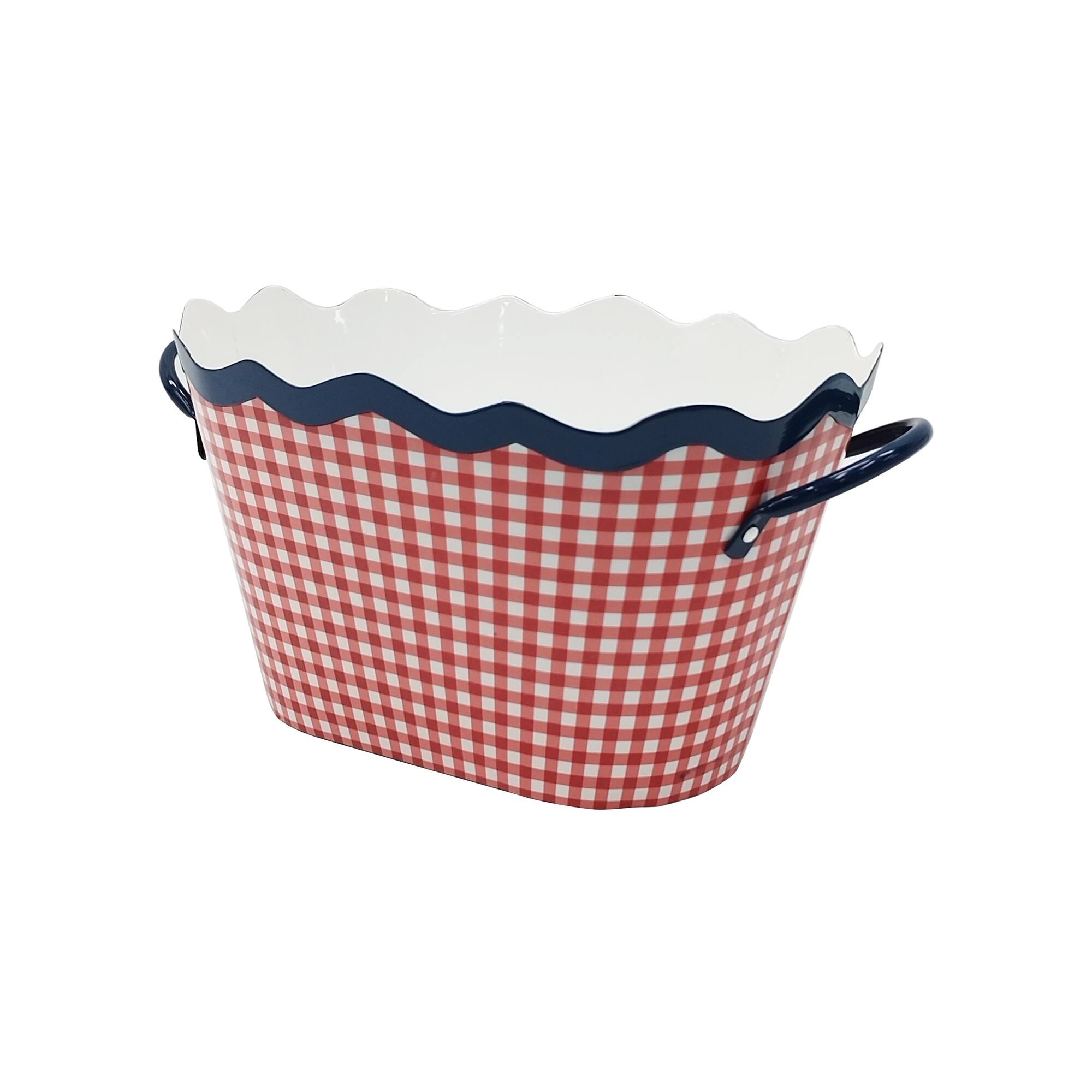 15.25" Red Gingham Bucket by Celebrate It™